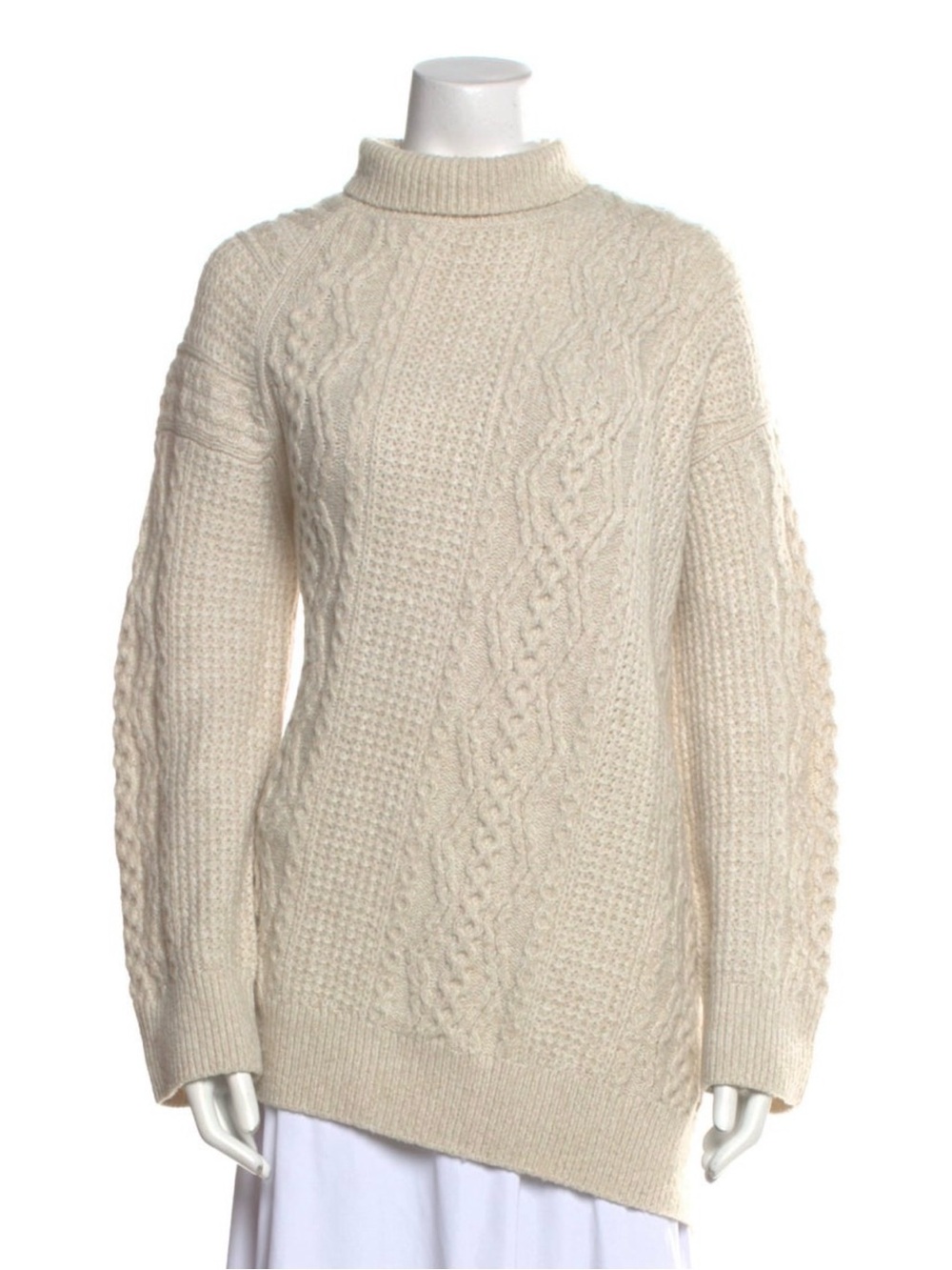 Vince Cream Cable Knit Turtleneck Sweater